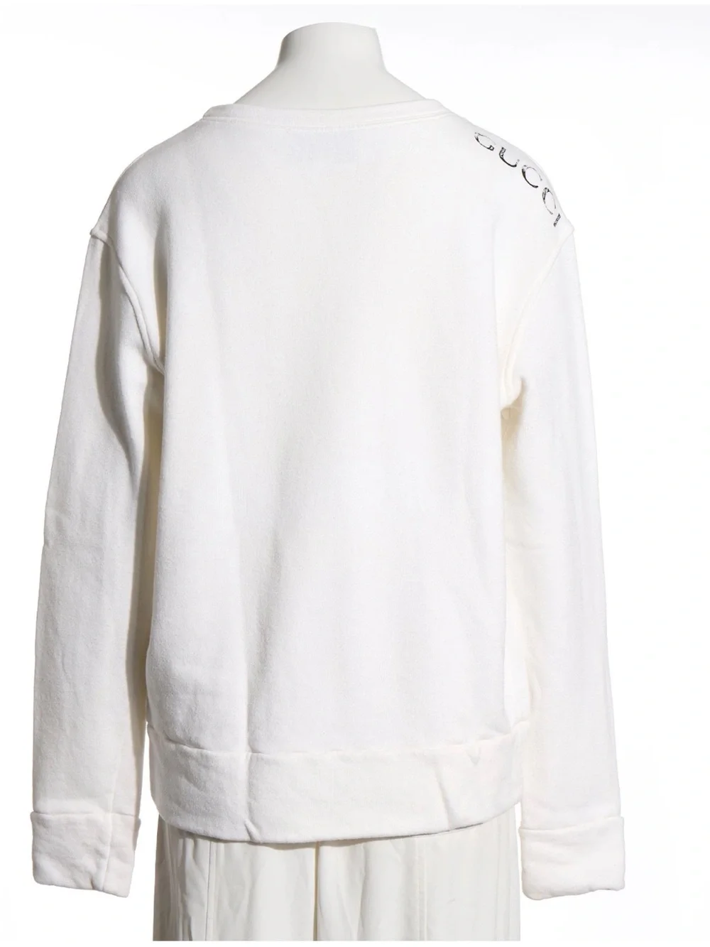 Gucci White Crewneck Sweater with Blue Tiger Head